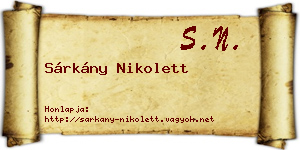 Sárkány Nikolett névjegykártya