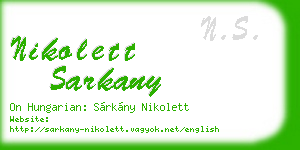 nikolett sarkany business card