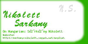 nikolett sarkany business card